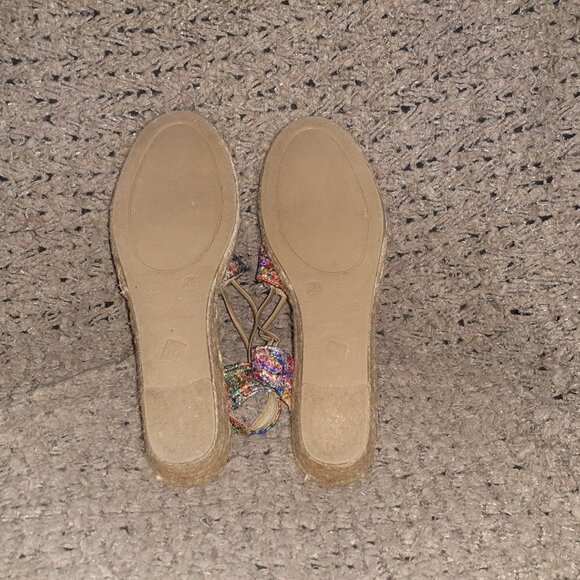 TONI PONS-Espadrille Sandals-Colorful Multicolor-Metallic-Sz 39/8.5-Excellent - Picture 8 of 8